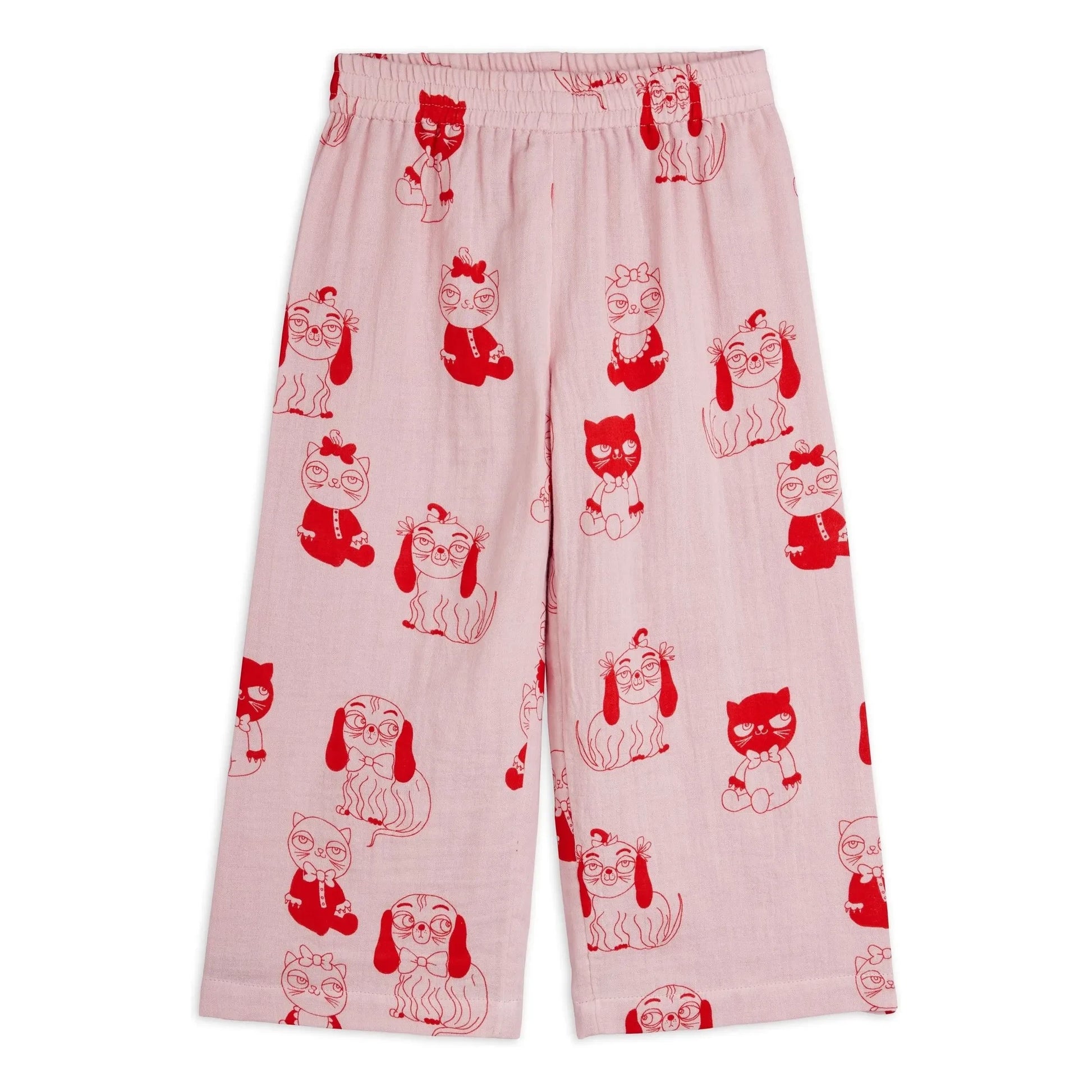 Mini Rodini - Organic Cotton Animal Pants | Pink