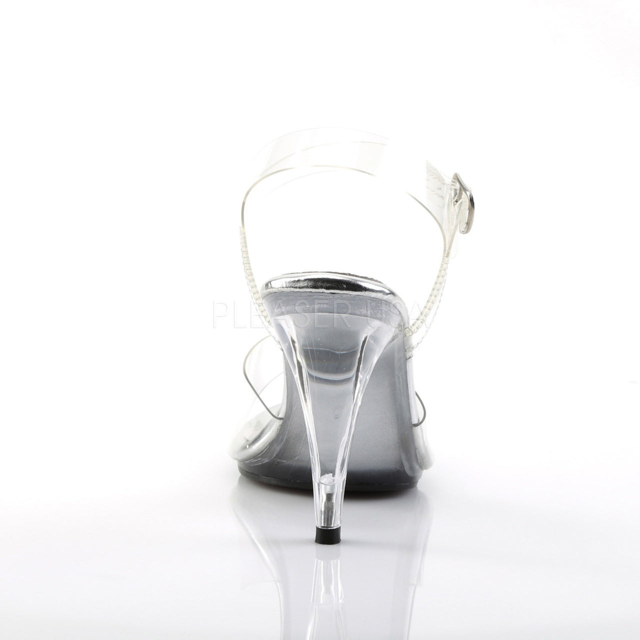 Clear 4" Heel Ankle Strap Sandal