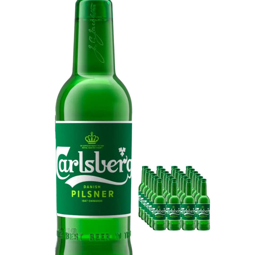 Carlsberg Pilsner Beer Glass Bottle Multipack, 24 x 330 ml