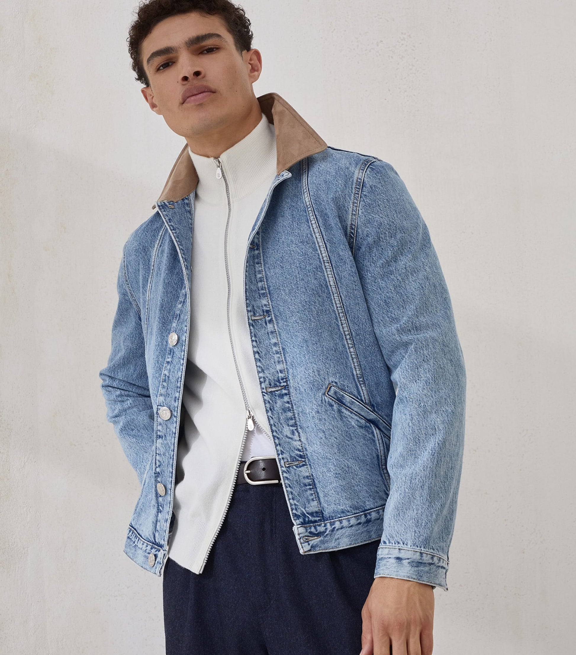 Brunello Cucinelli White Cashmere Zip-Up Cardigan