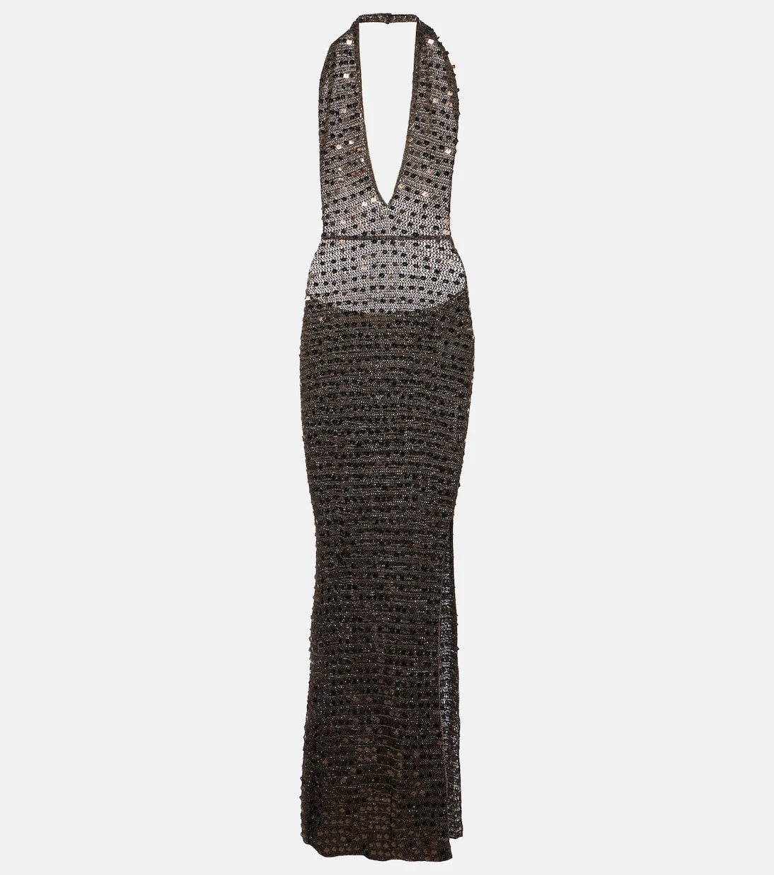 Aya Muse - Enodia sequined halterneck maxi dress