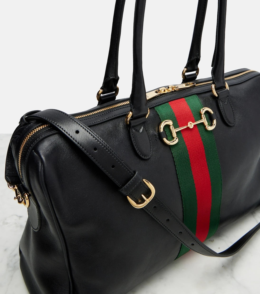 Gucci - Borsetto Large leather bowling bag