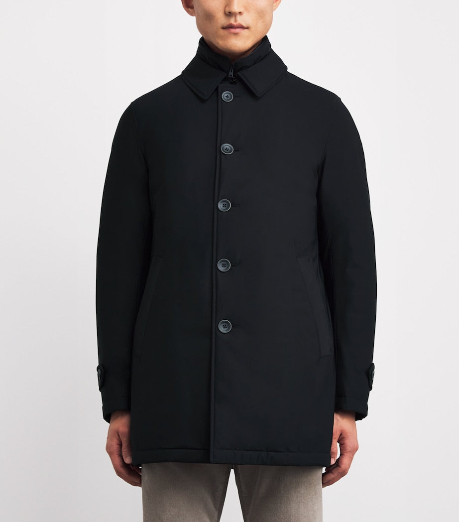 Navy Down Water-Resistant Washington Overcoat