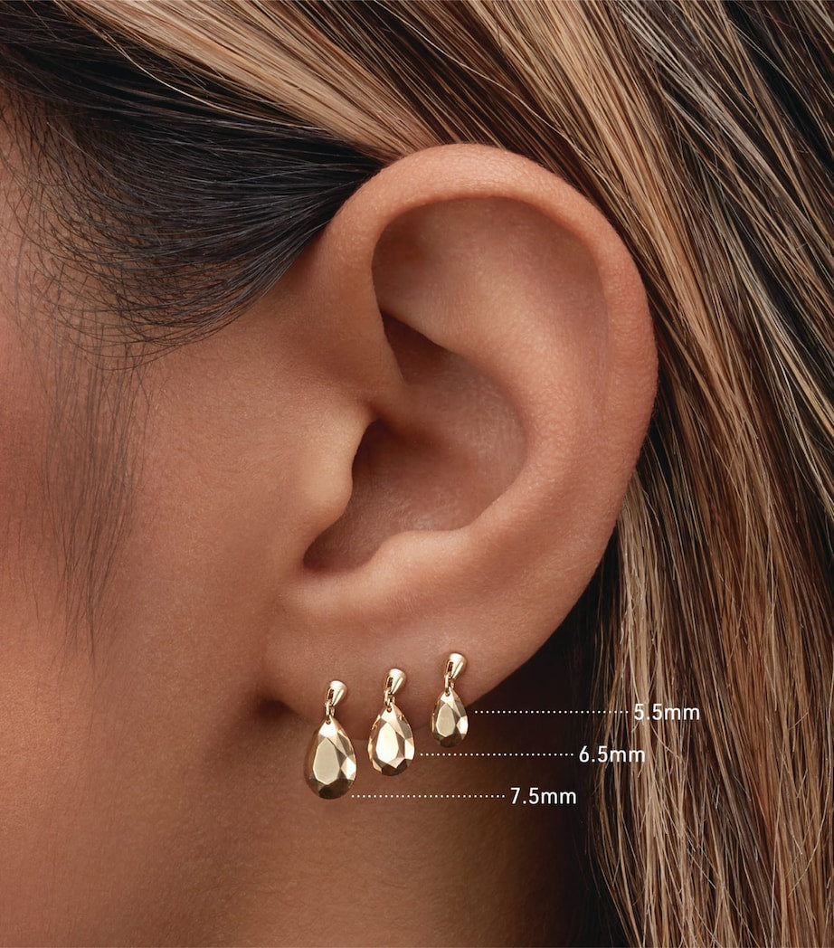 Faceted Pear Threaded Charm Earring (6.5mm)