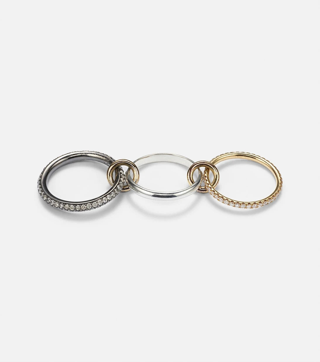 Spinelli Kilcollin - Scorpio 18kt gold linked rings with diamonds