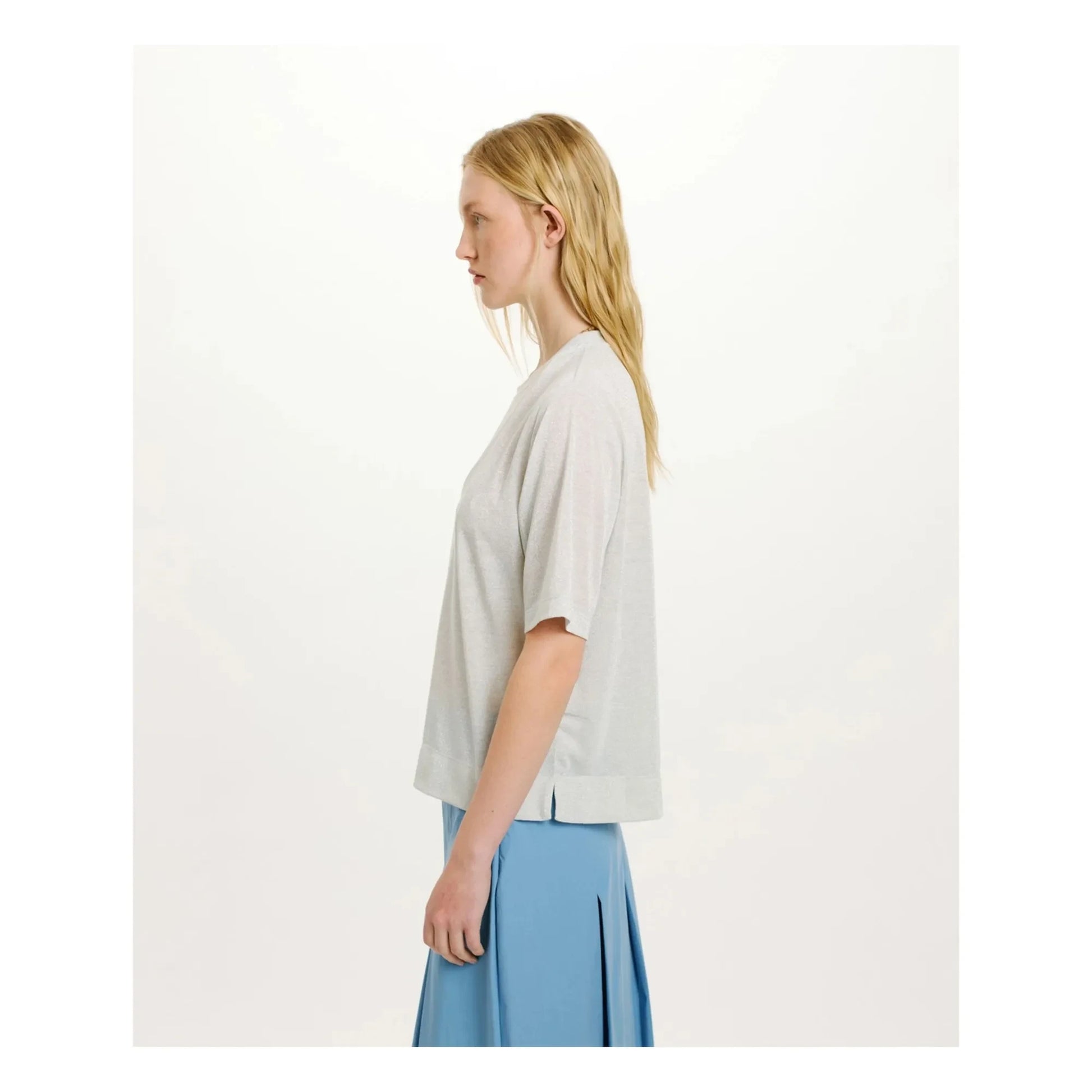 Momoni - Iora Metallic T-shirt | Light grey