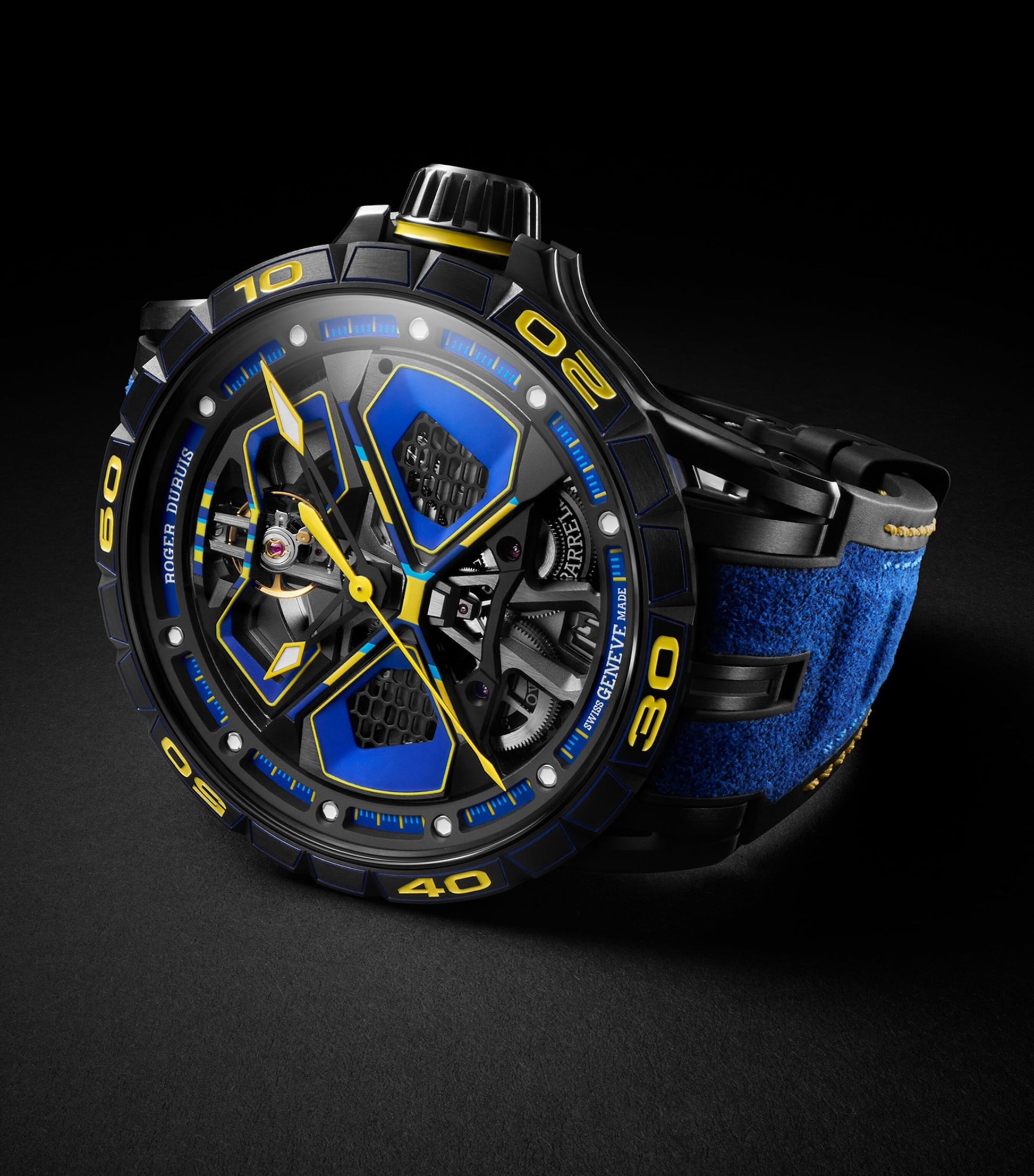x Lamborghini Titanium Excalibur Spider Monobalancier Huracán Watch 45mm