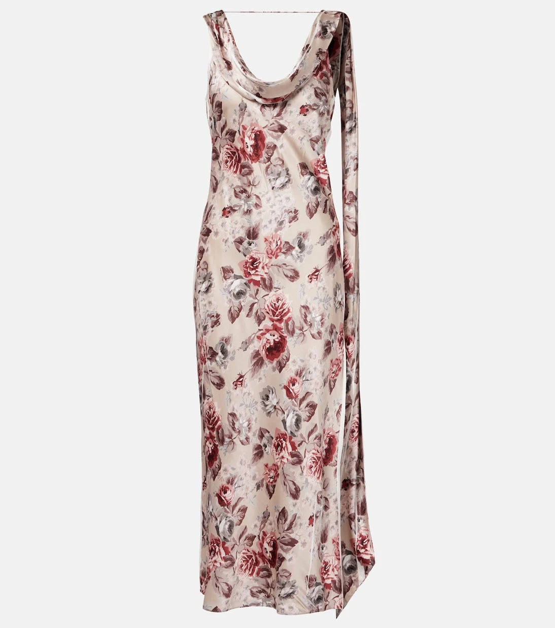 Acne Studios - Scarf-detail floral midi dress