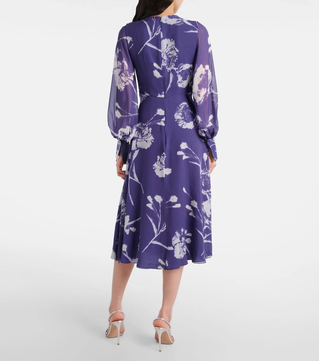 Erdem - Floral silk voile midi dress