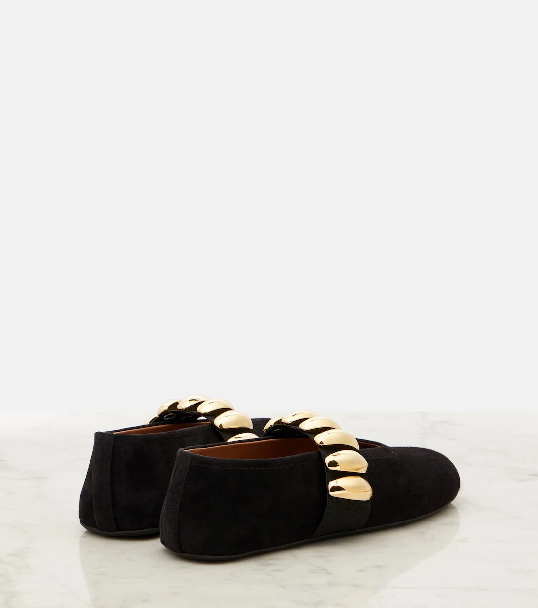 Alaïa - Embellished suede ballet flats