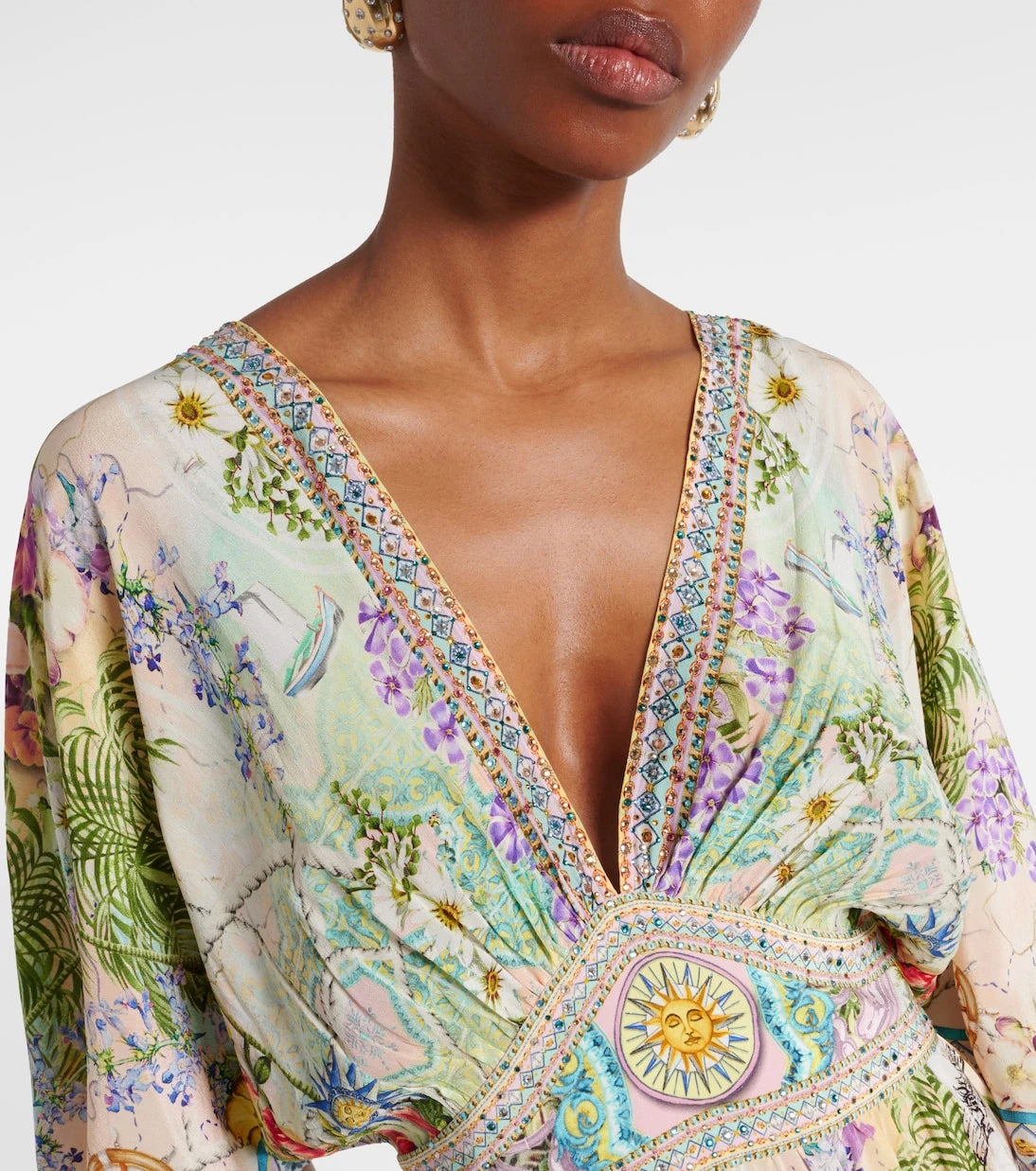 Camilla - Embellished silk maxi dress