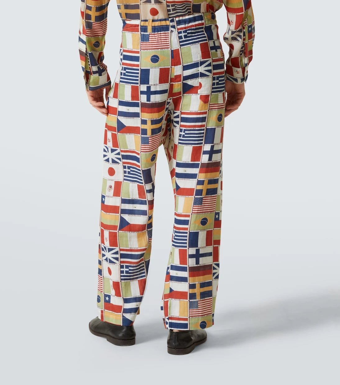 Bode - International printed linen straight pants