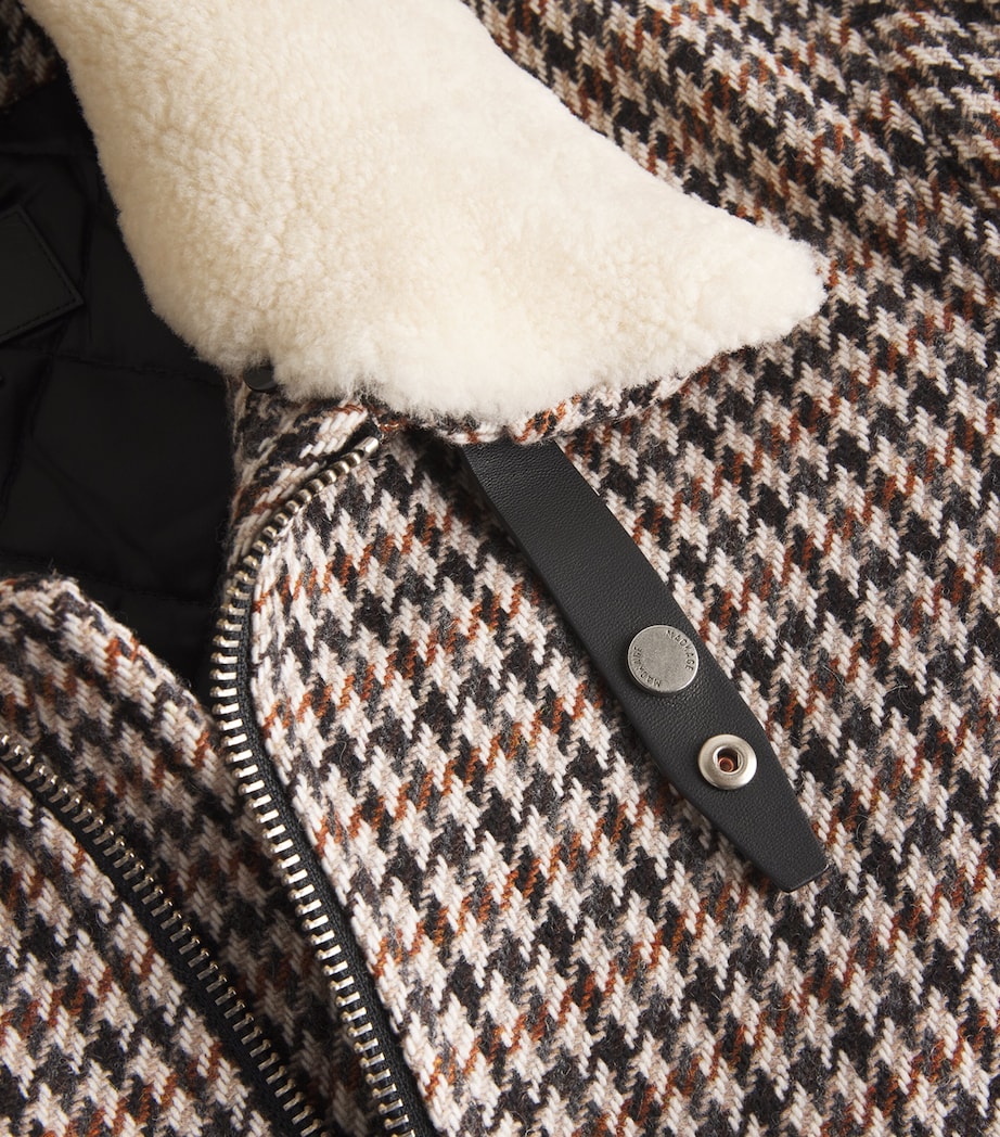 Mackage Grey Wool-Blend Houndstooth Rhett-HT Bomber Jacket