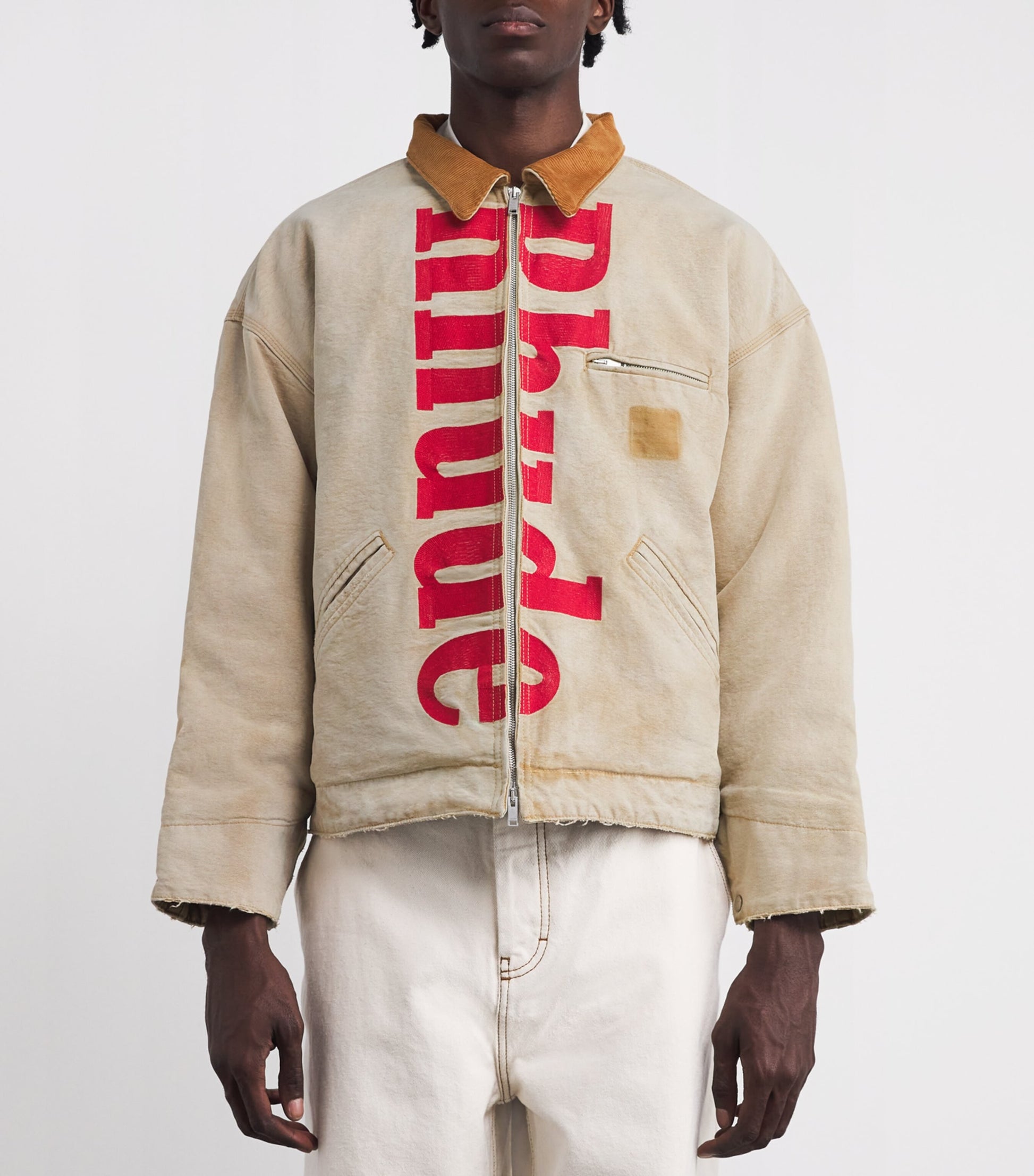 Rhude Beige Cotton Padded Field Jacket