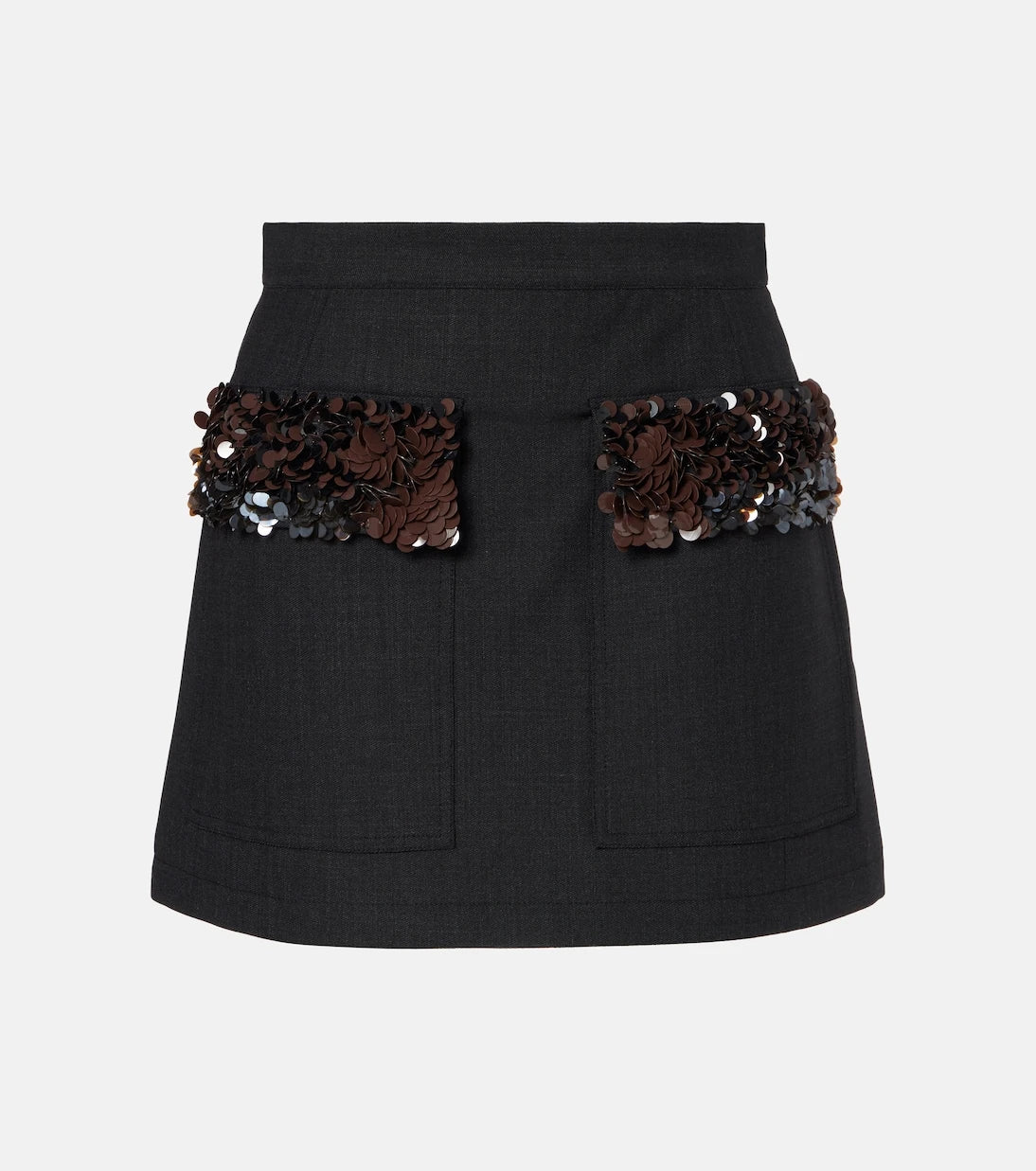 Plan C - Sequined wool-blend miniskirt