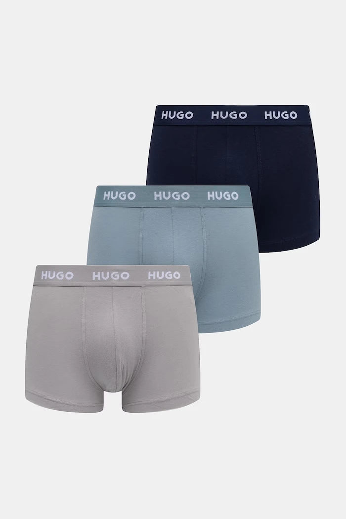 HUGO Erkek Pamuk Elastan Boxer TRUNK TRIPLET PACK 3'lü