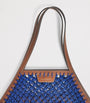 Blue Macrame Fringe Eyes Tote Bag