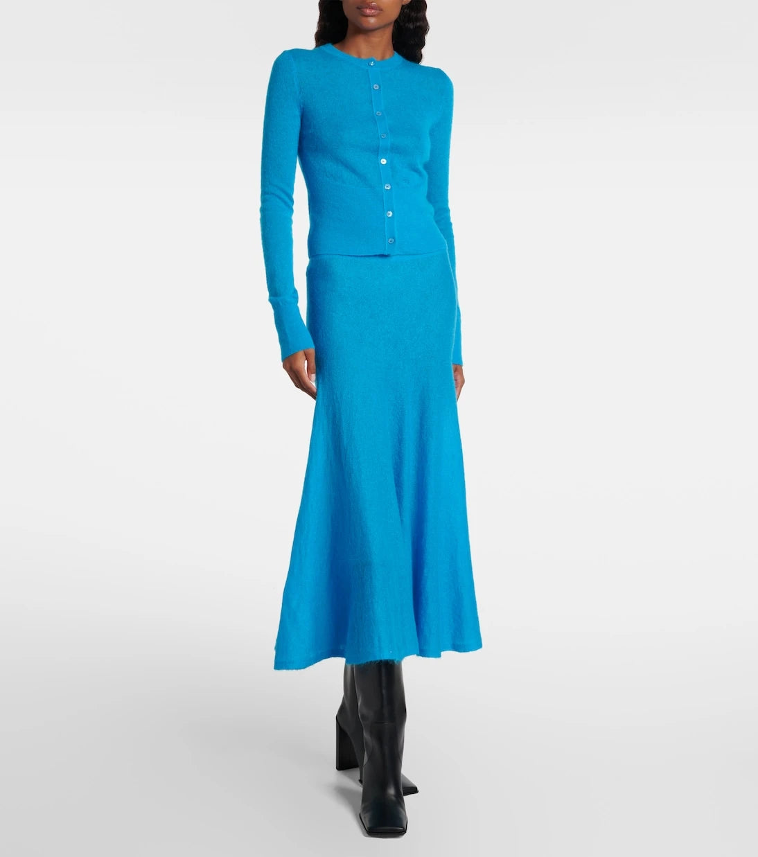 Alaïa - Circle mohair and wool-blend midi skirt