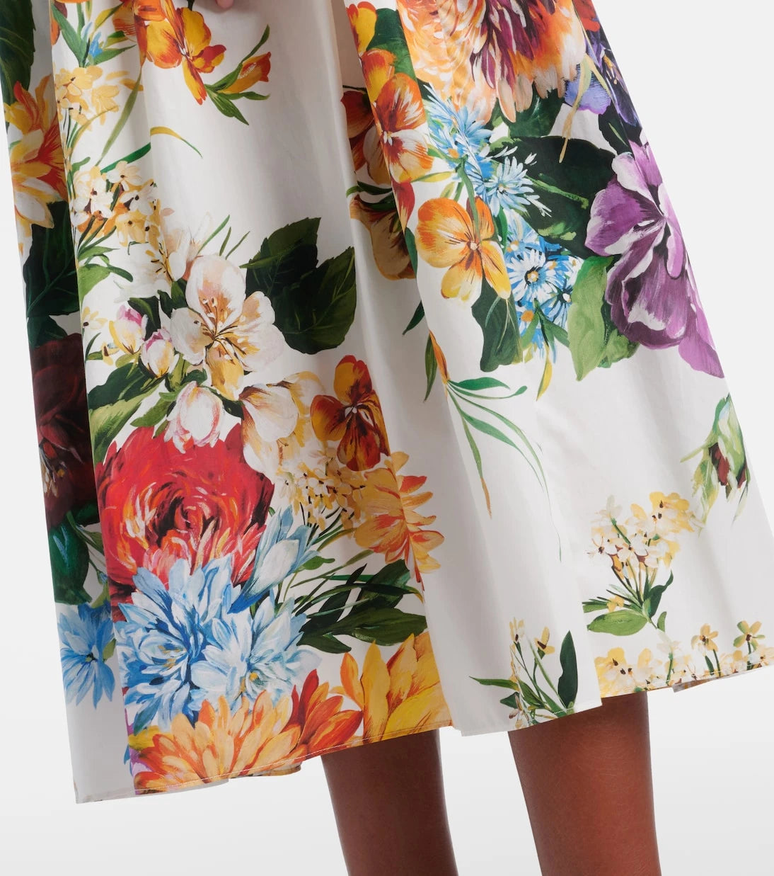 Dolce&Gabbana - Floral gathered cotton midi skirt