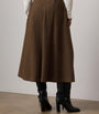 Brown Birdseye Tweed Evilyn Maxi Skirt