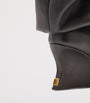 Balmain Black Leather Wedge Ankle Boots 60