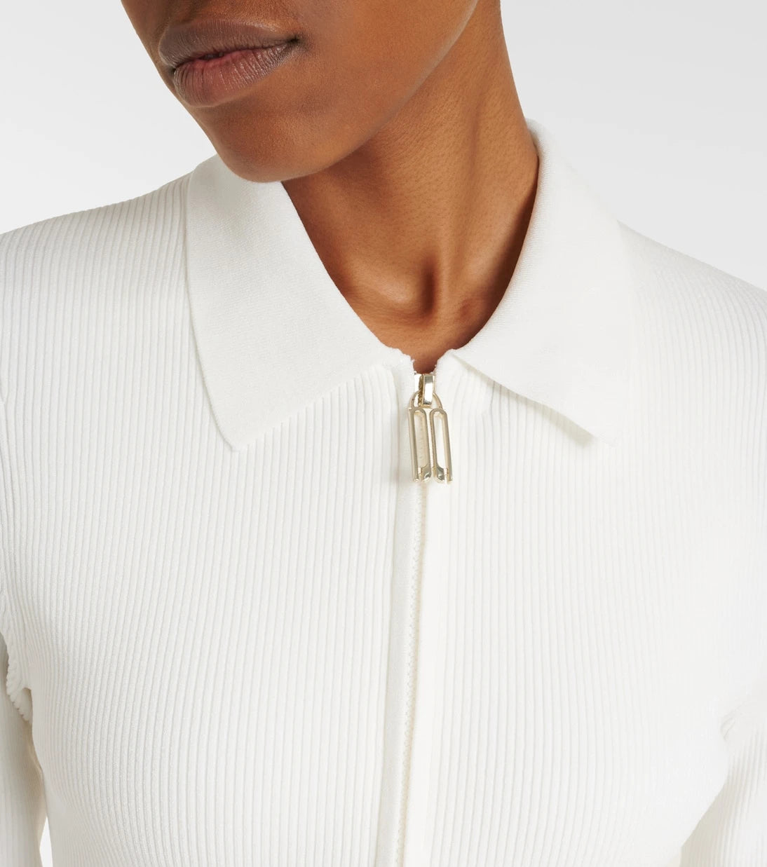 Victoria Beckham - Mila ribbed-knit zip-up top