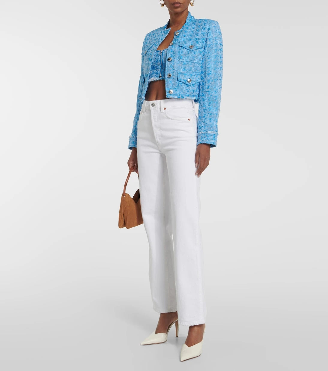 Staud - Becca tweed crop top