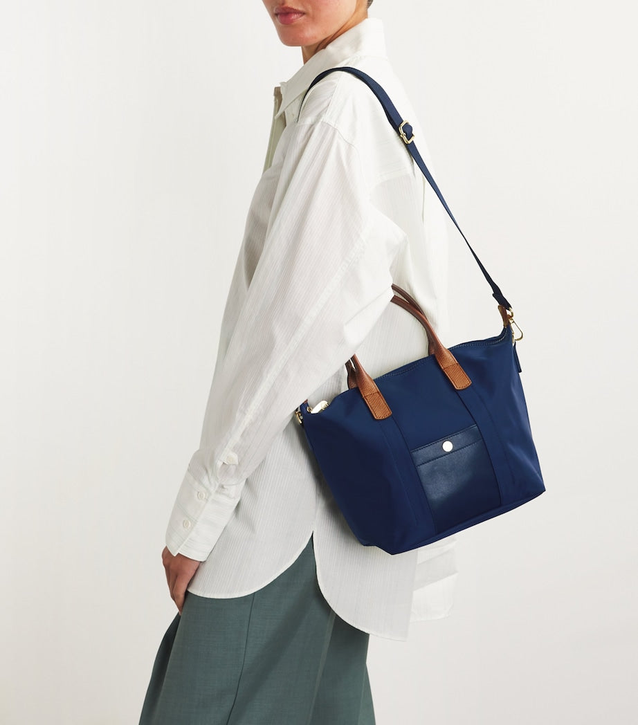 Harrods Navy Grab Nylon Tote Bag