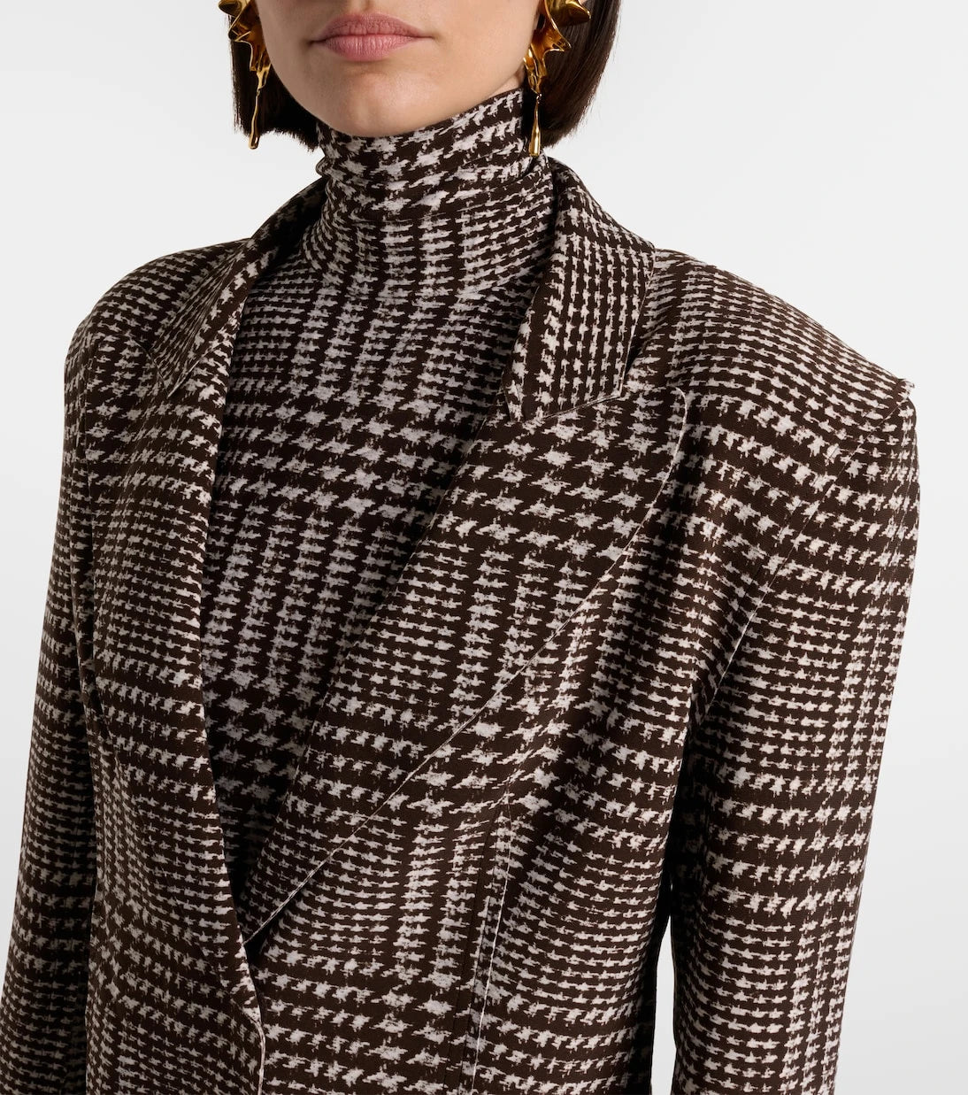 Norma Kamali - Houndstooth cropped blazer