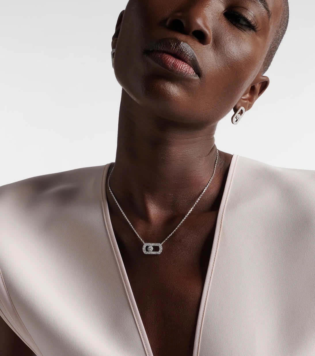 Messika - So Move 18kt white gold chain necklace with diamonds