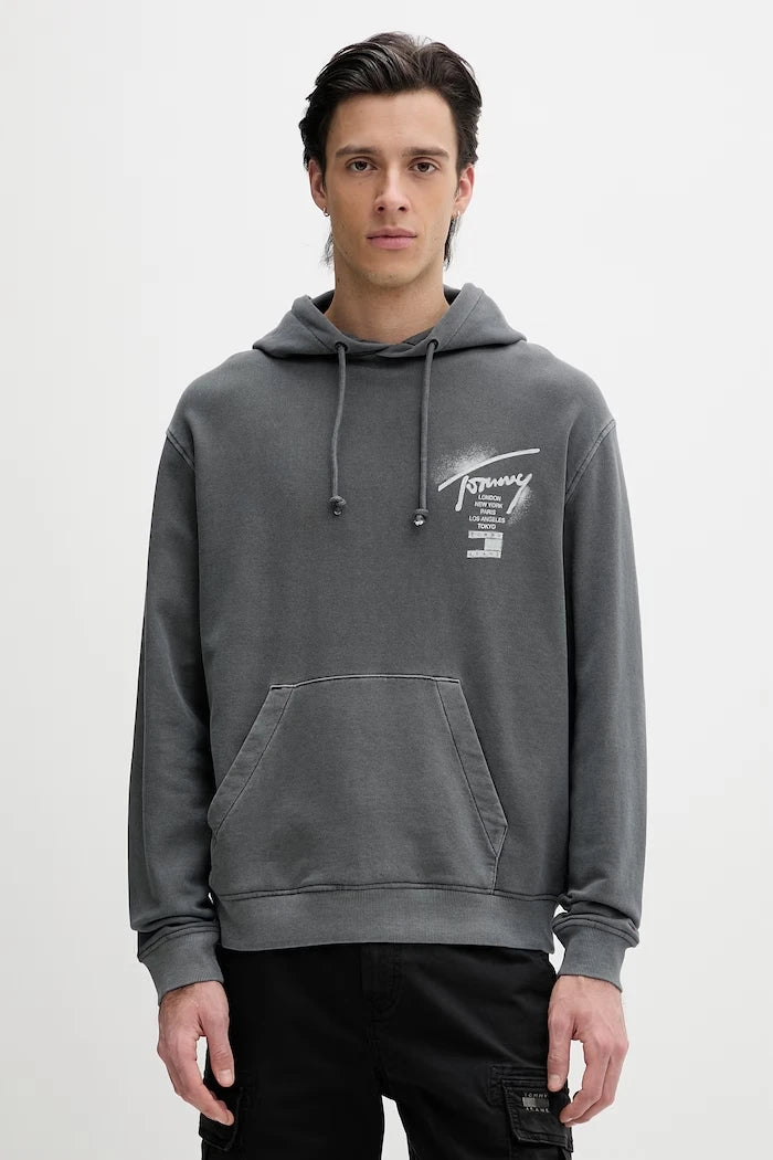 Tommy Jeans суичър с качулка мъжки от памук