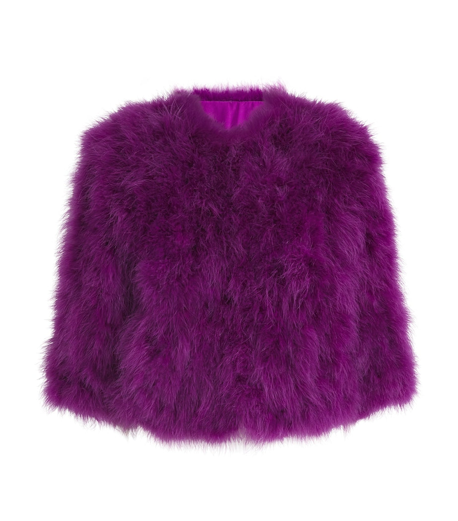 Yves Salomon Pink Feather Jacket