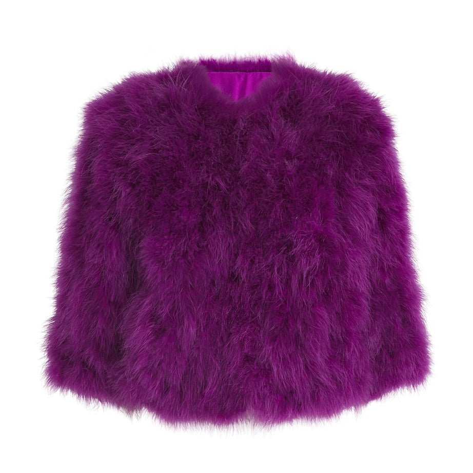 Yves Salomon Pink Feather Jacket