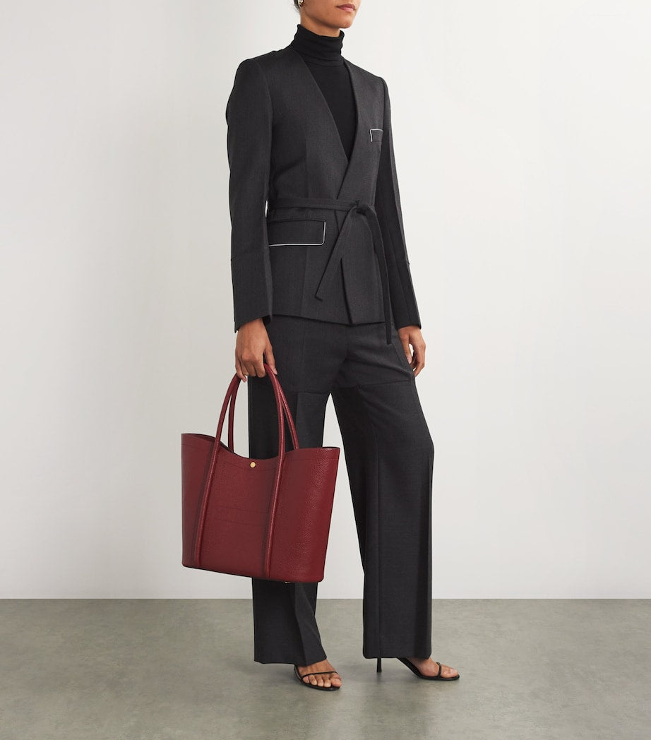 Burgundy Leather Rope Tote Bag