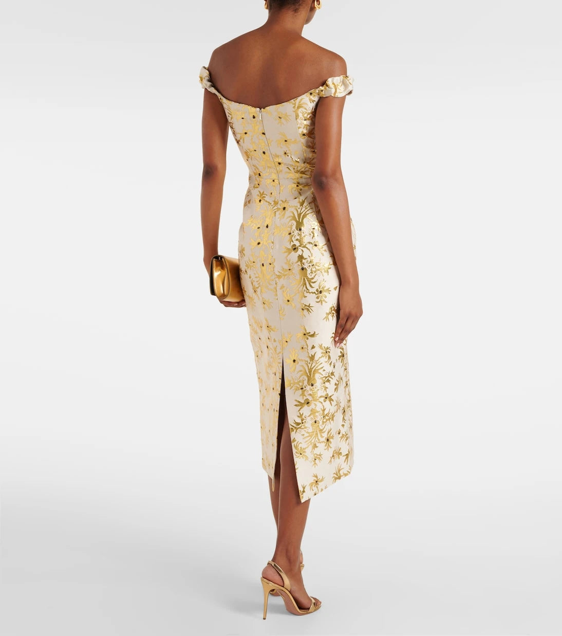 Markarian - Amina off-shoulder silk-blend midi dress