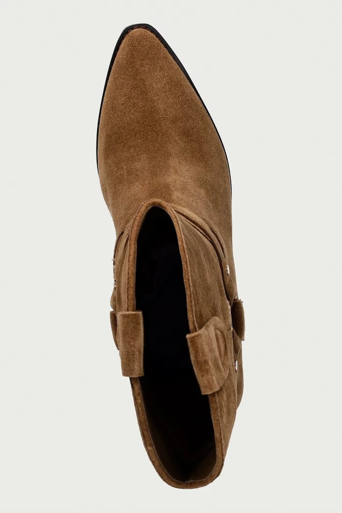 Twinset kadın süet kovboy çizmeleri