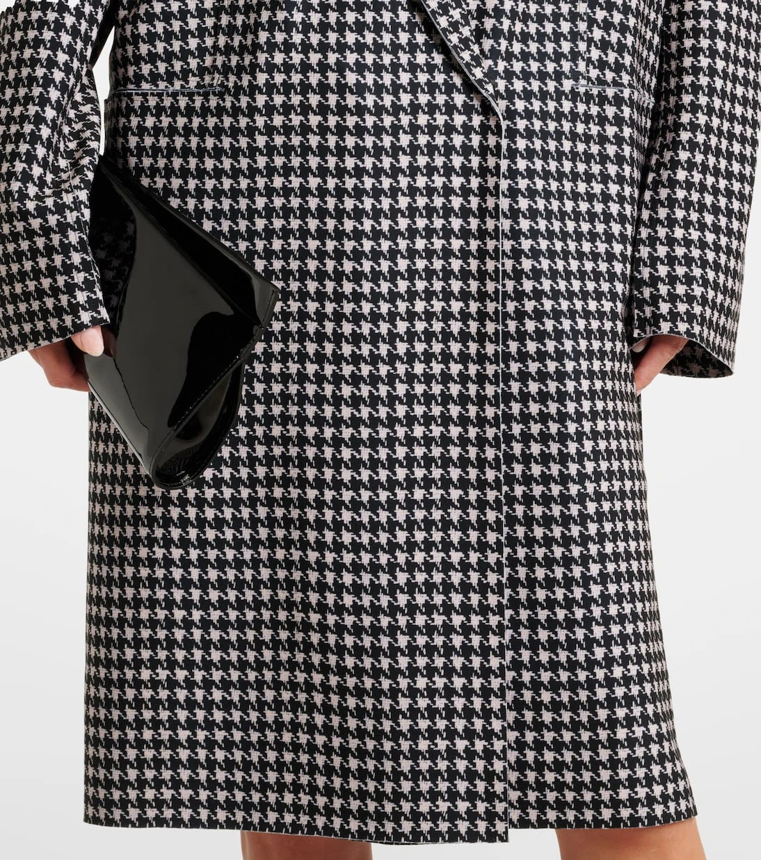 Norma Kamali - Double-breasted houndstooth coat