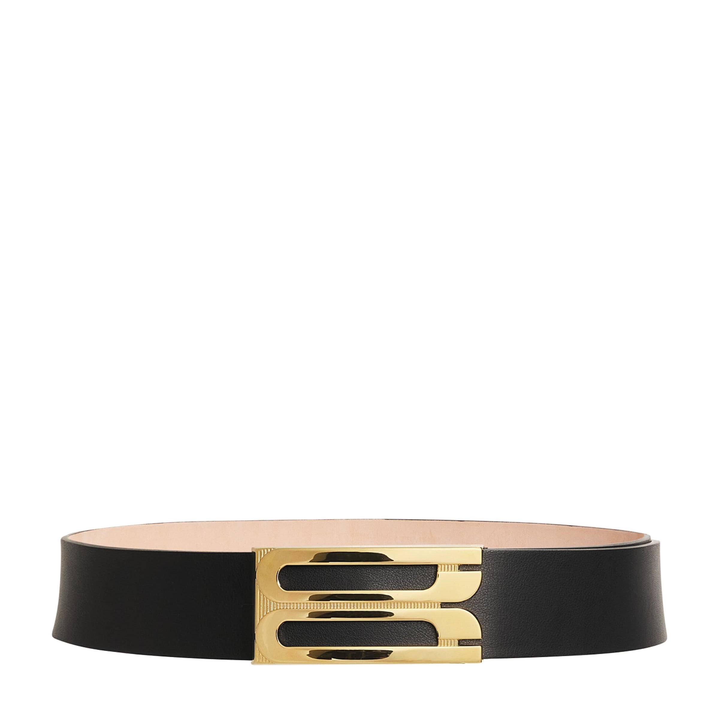 Victoria Beckham Black Jumbo Leather Frame Belt