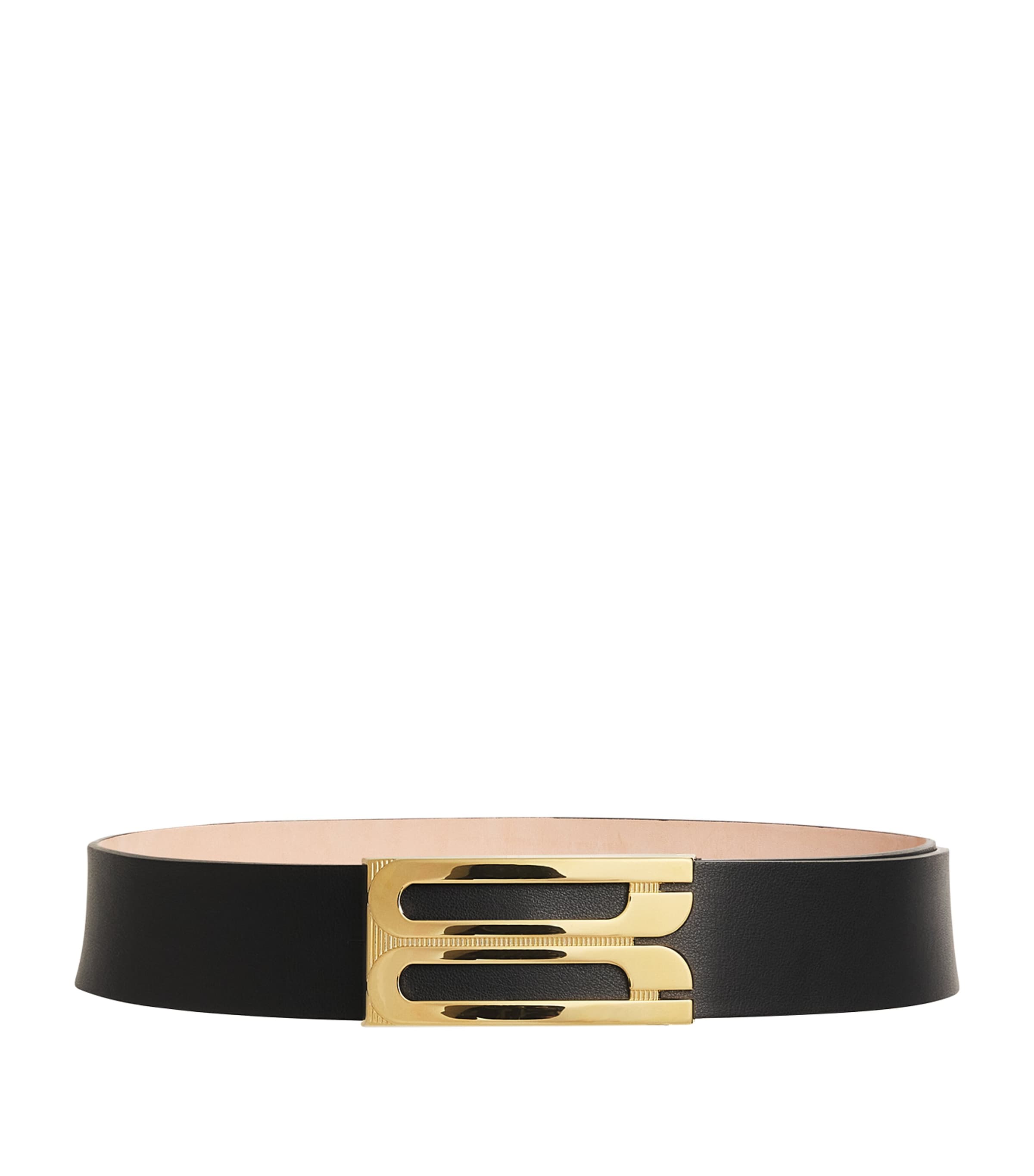 Victoria Beckham Black Jumbo Leather Frame Belt