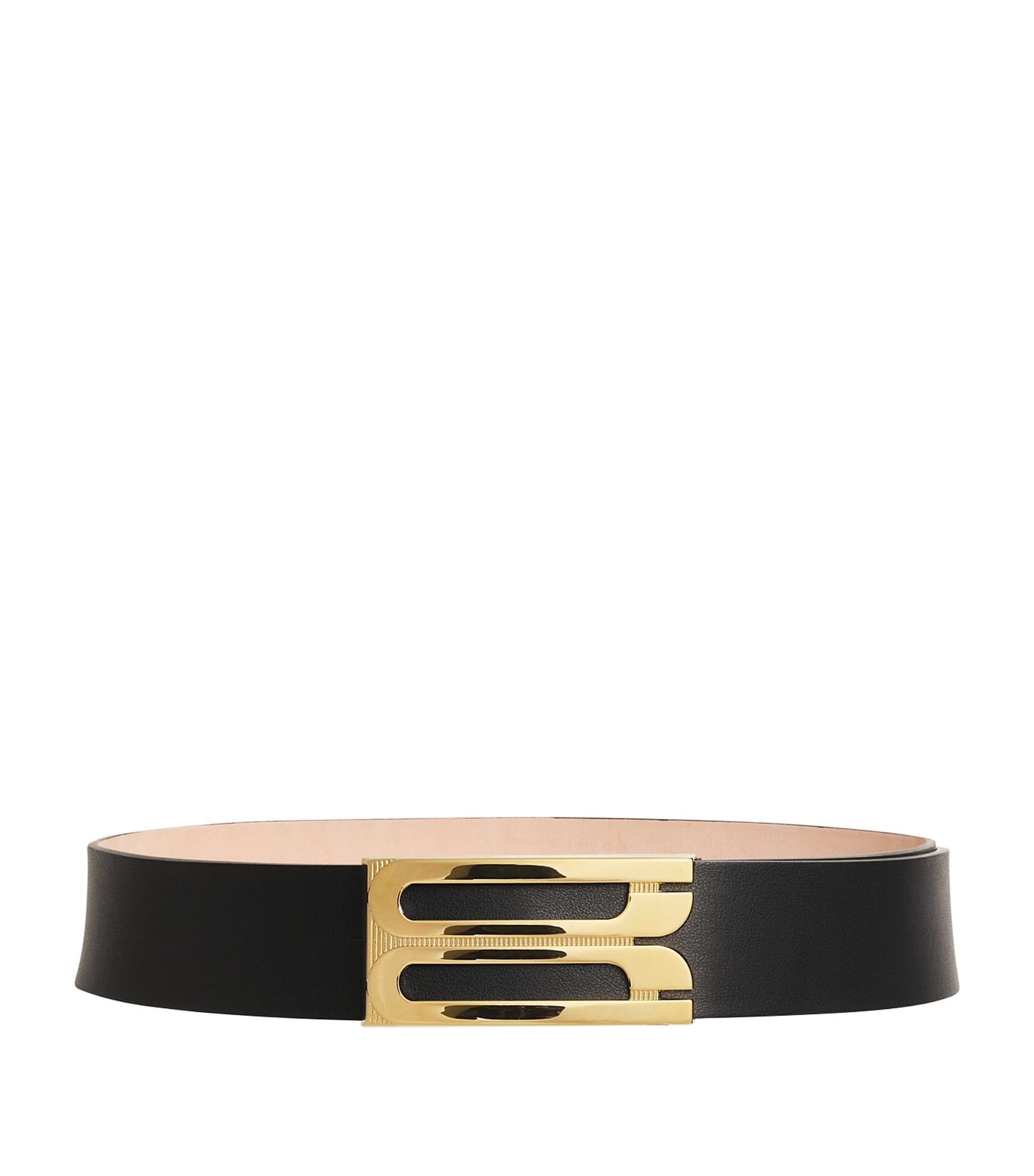 Victoria Beckham Black Jumbo Leather Frame Belt