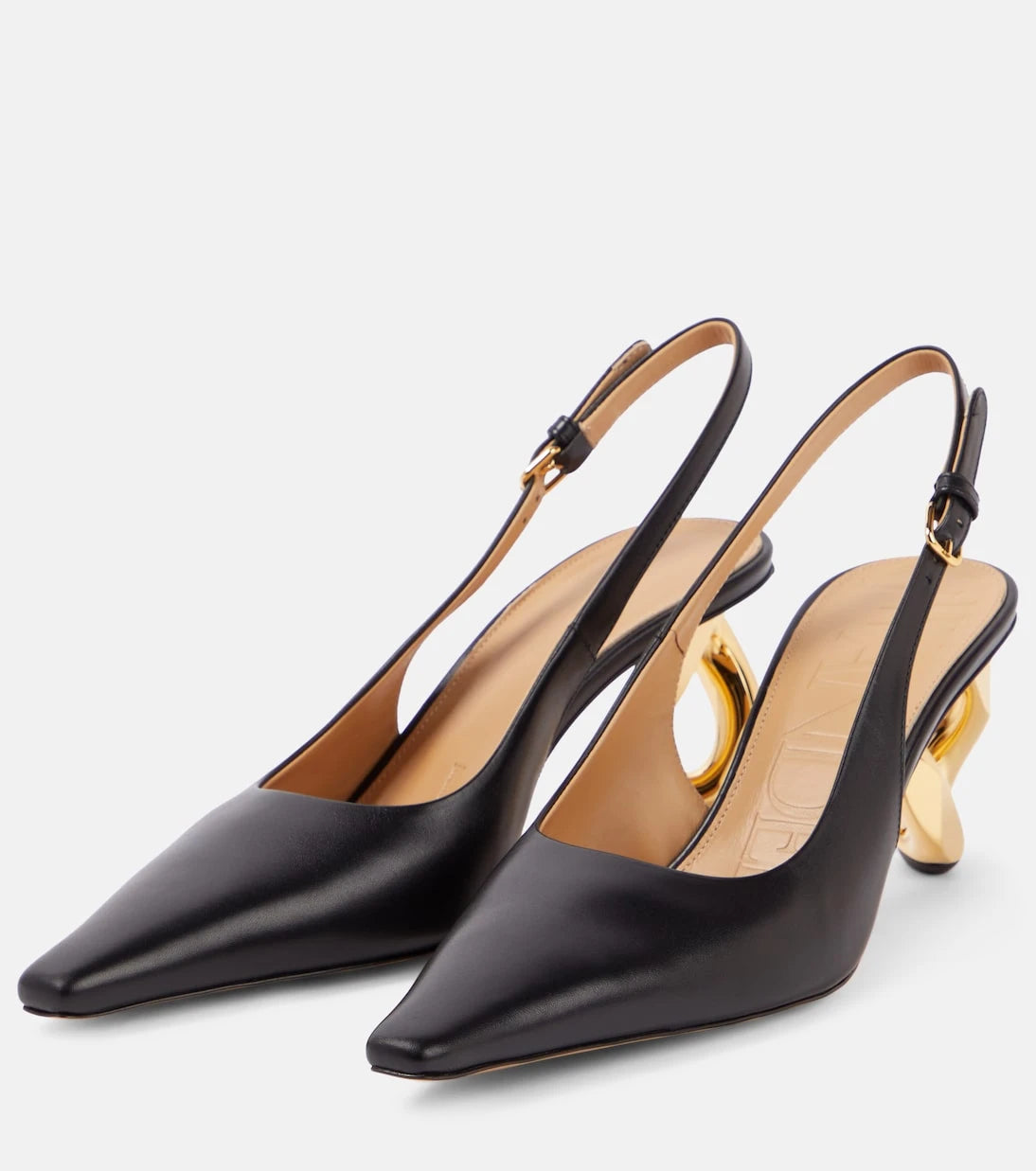 JW Anderson - Chain Heel leather slingback pumps