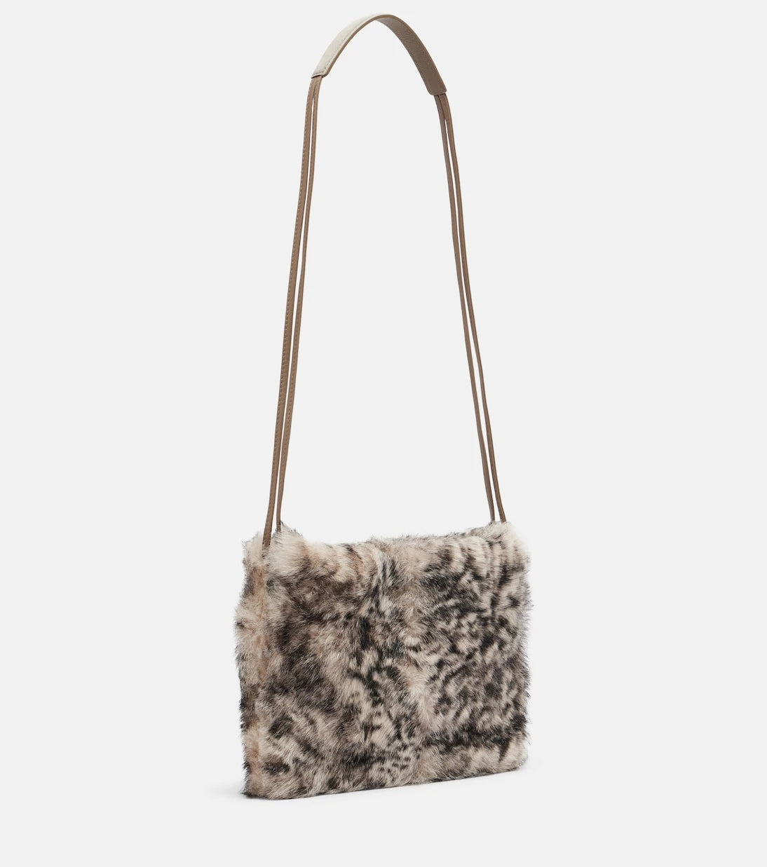 Brunello Cucinelli - Mellow Small lynx-print shearling shoulder bag
