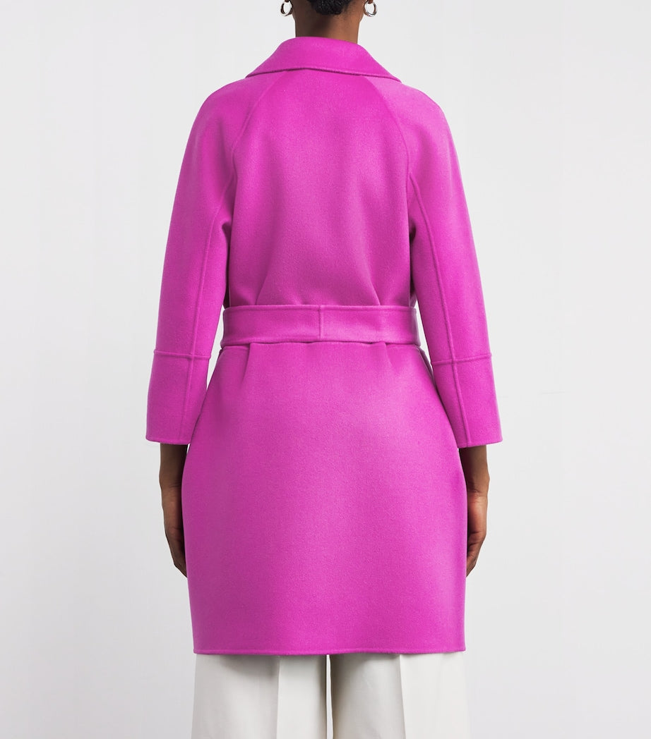 Max Mara Pink Virgin Wool Arona Wrap Coat