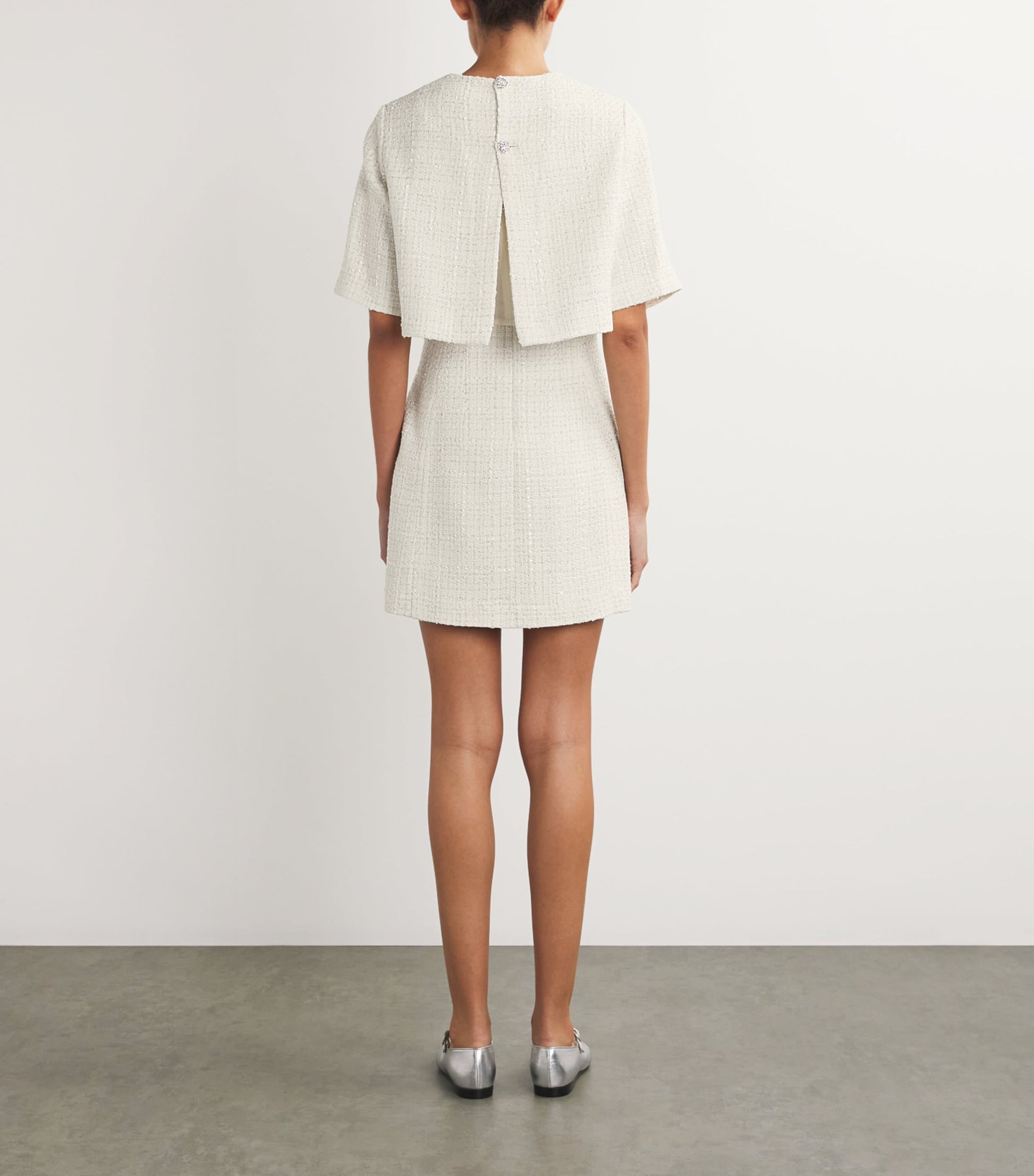 White Tweed 2-In-1 Mini Dress