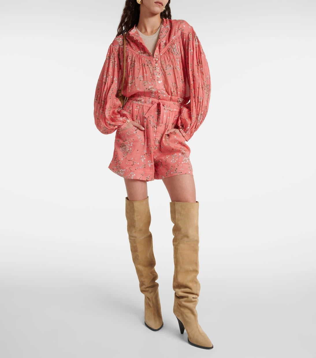 Isabel Marant - Ceyane floral cotton and silk shorts
