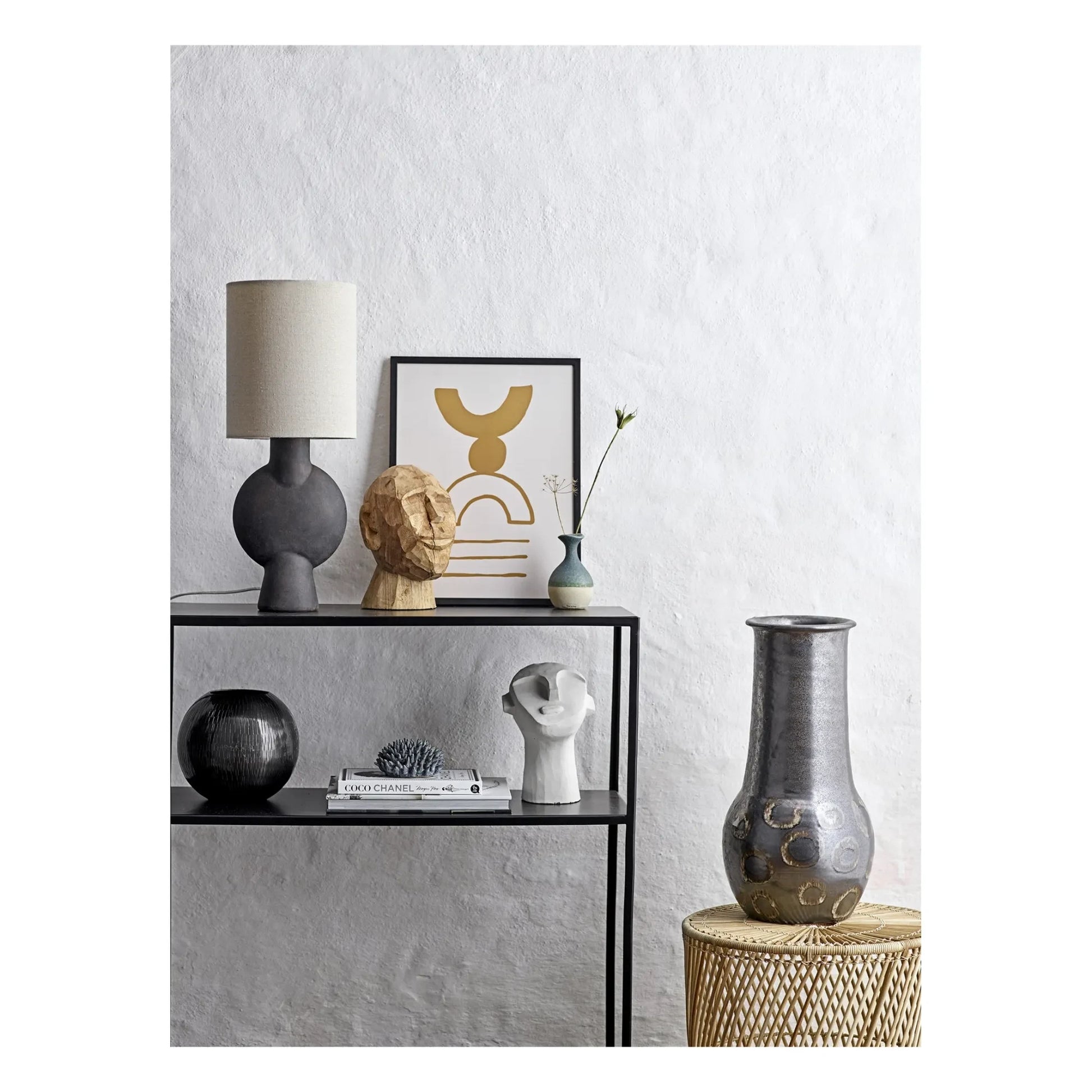 Bloomingville - Ceramic table lamp | Black