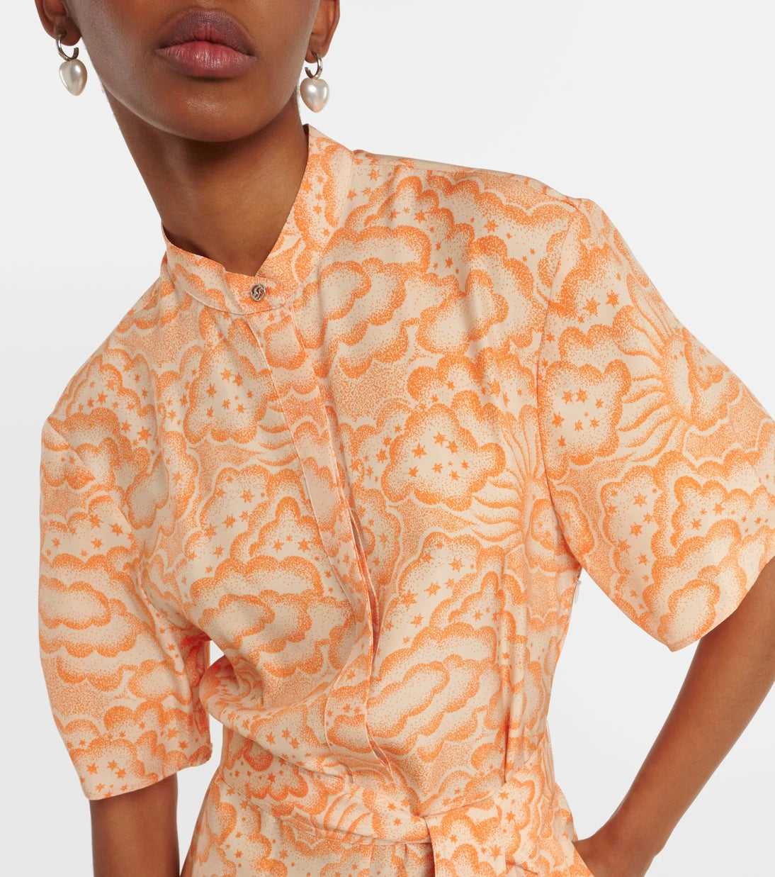 Stella McCartney - Printed asymmetric silk midi dress