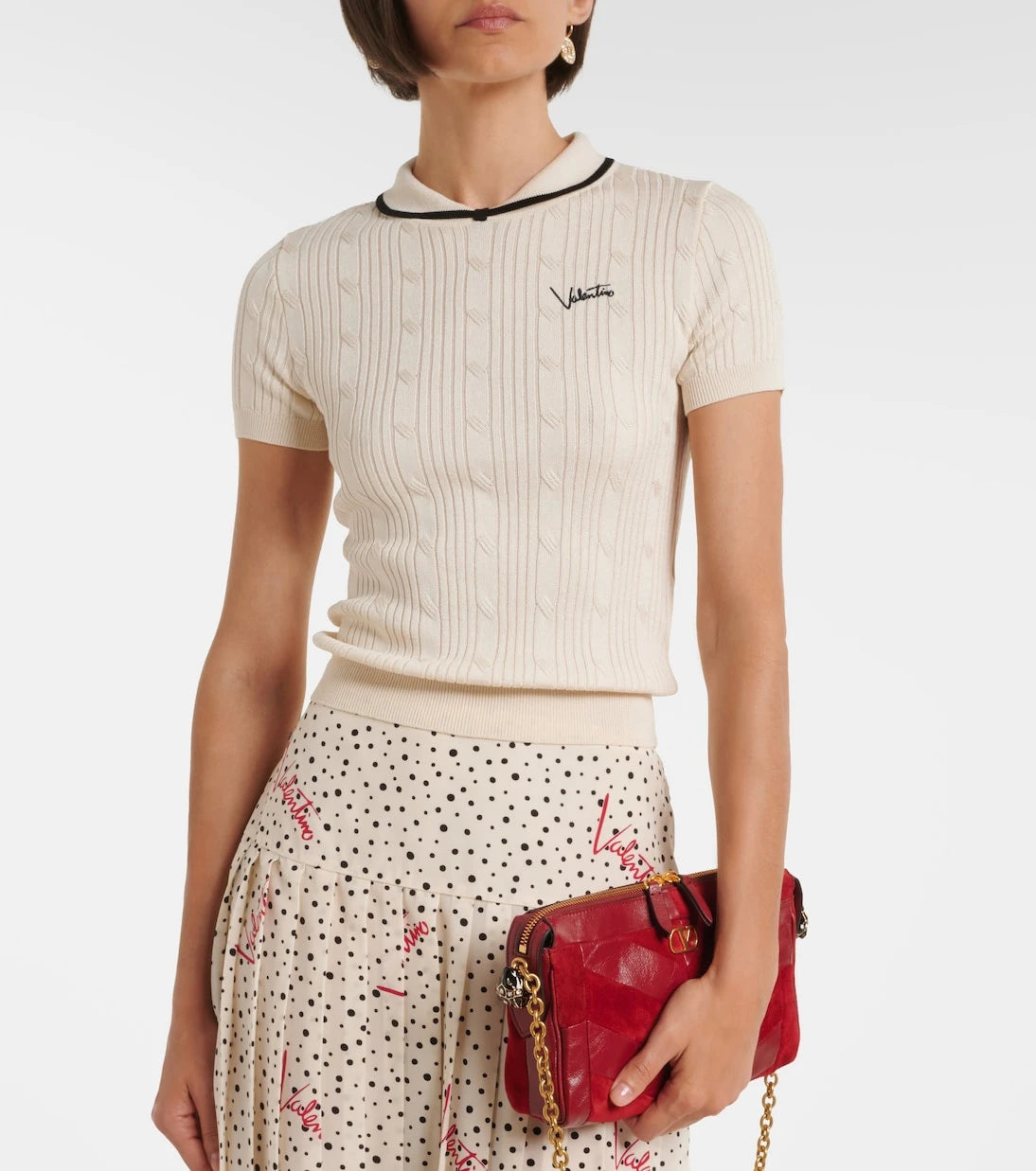 Valentino - Logo cotton-blend top