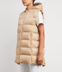 Beige Padded Hooded Gilet