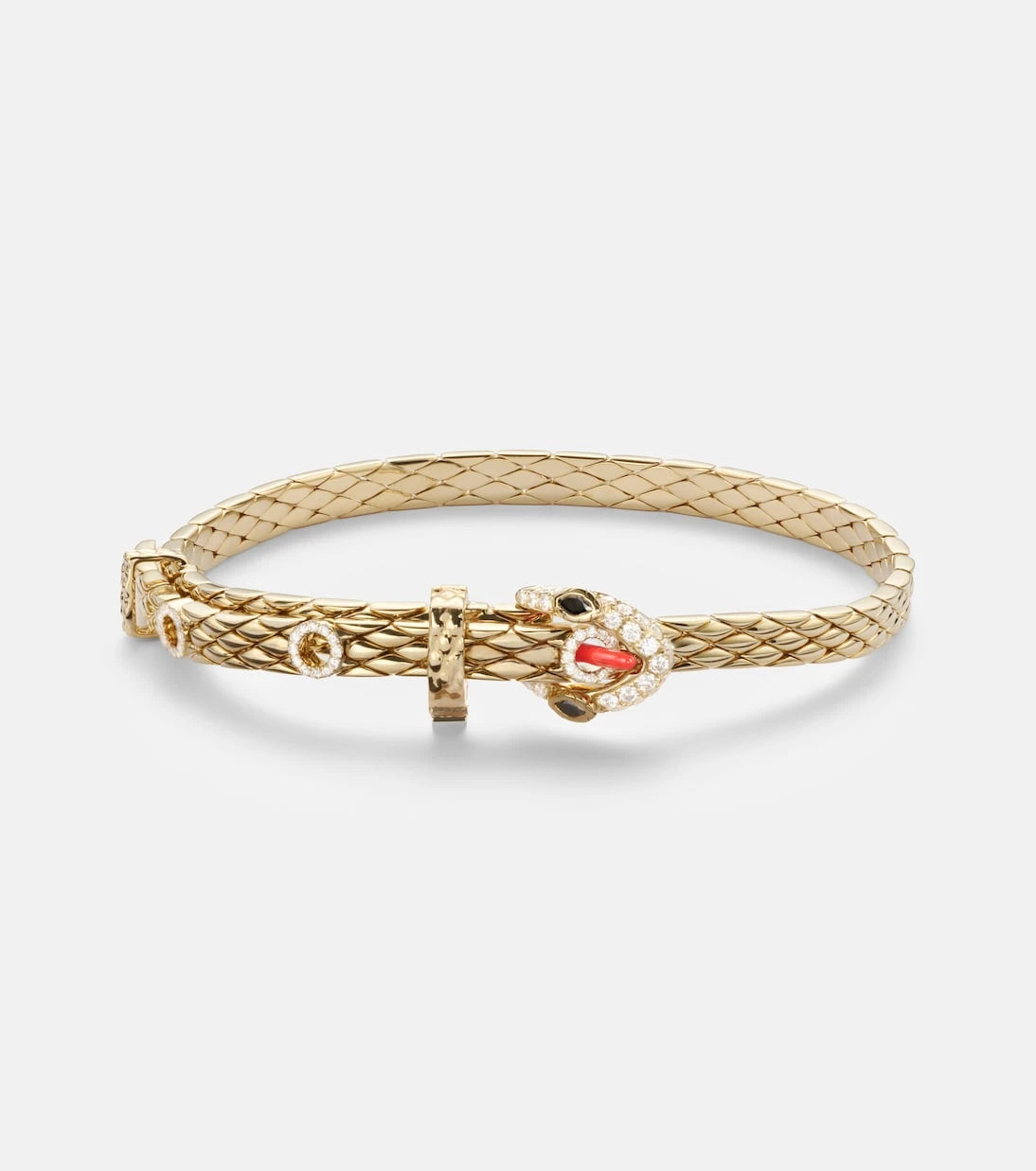 Yvonne Léon - Python Mini 9kt gold bracelet with diamonds and enamel